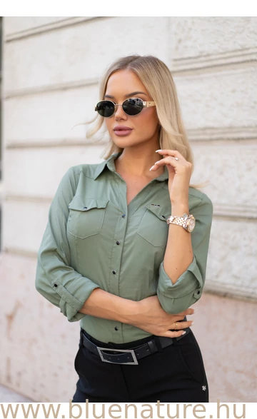 Végig patentos ing - Khaki